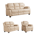 Valerie Cream Leather Modern 3+2+1 Seater Sofa Set