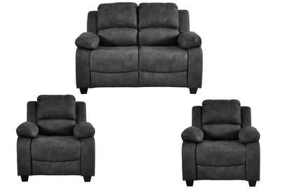 Valerie Charcoal Fabric 2+1+1 Seater Sofa Set - Furniture Instore