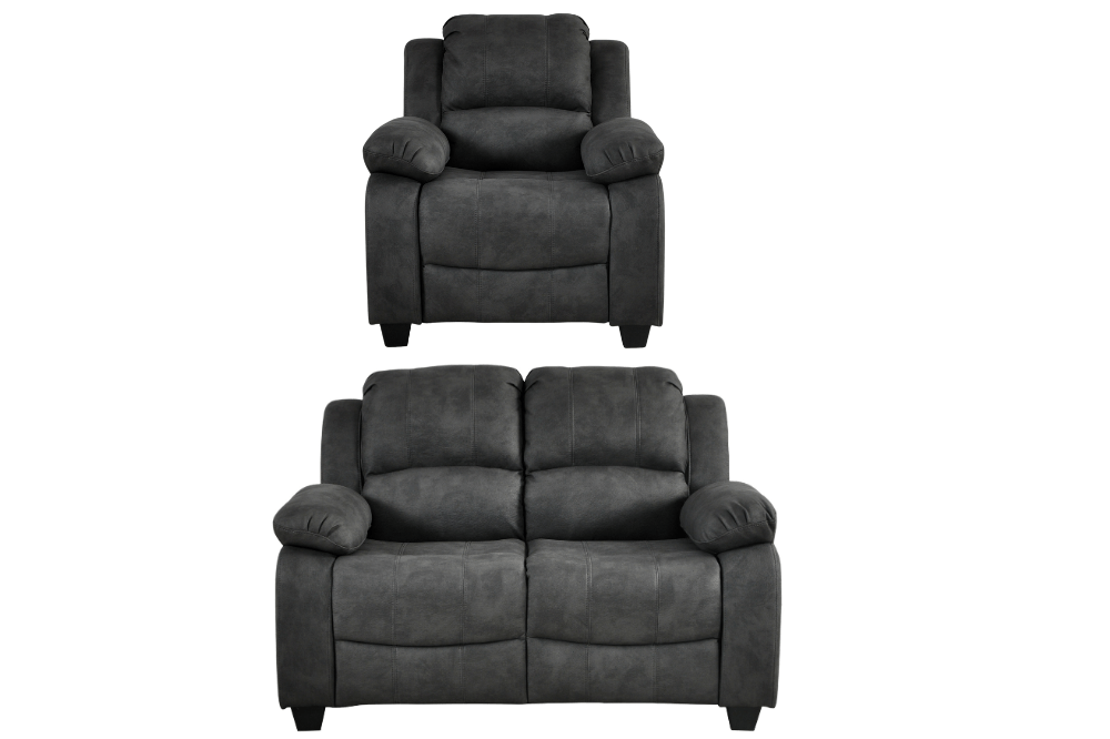 Valerie Charcoal Fabric 2+1 Seater Sofa Set - Furniture Instore