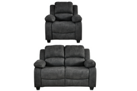 Valerie Charcoal Fabric 2+1 Seater Sofa Set