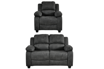 Valerie Charcoal Fabric 2+1 Seater Sofa Set - Furniture Instore