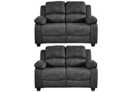 Valerie Charcoal Fabric 2+2 Seater Sofa Set