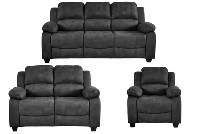 Valerie Charcoal Fabric 3+2+1 Seater Sofa Set - Furniture Instore