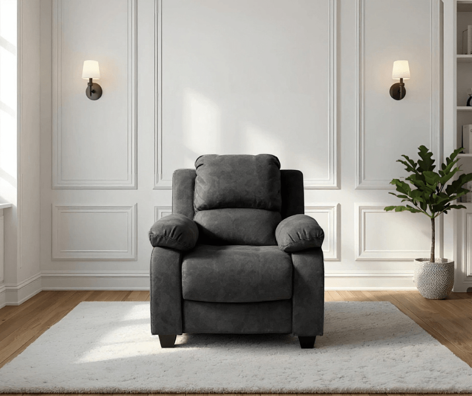 Valerie Charcoal Fabric Armchair - Furniture Instore