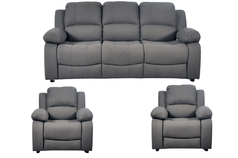 Valerie Grey Fabric Sofa Modern 3+1+1 Seater Sofa Set - Furniture Instore