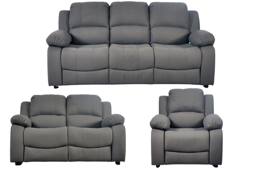 Valerie Grey Fabric Sofa Modern 3+2+1 Seater Sofa Set