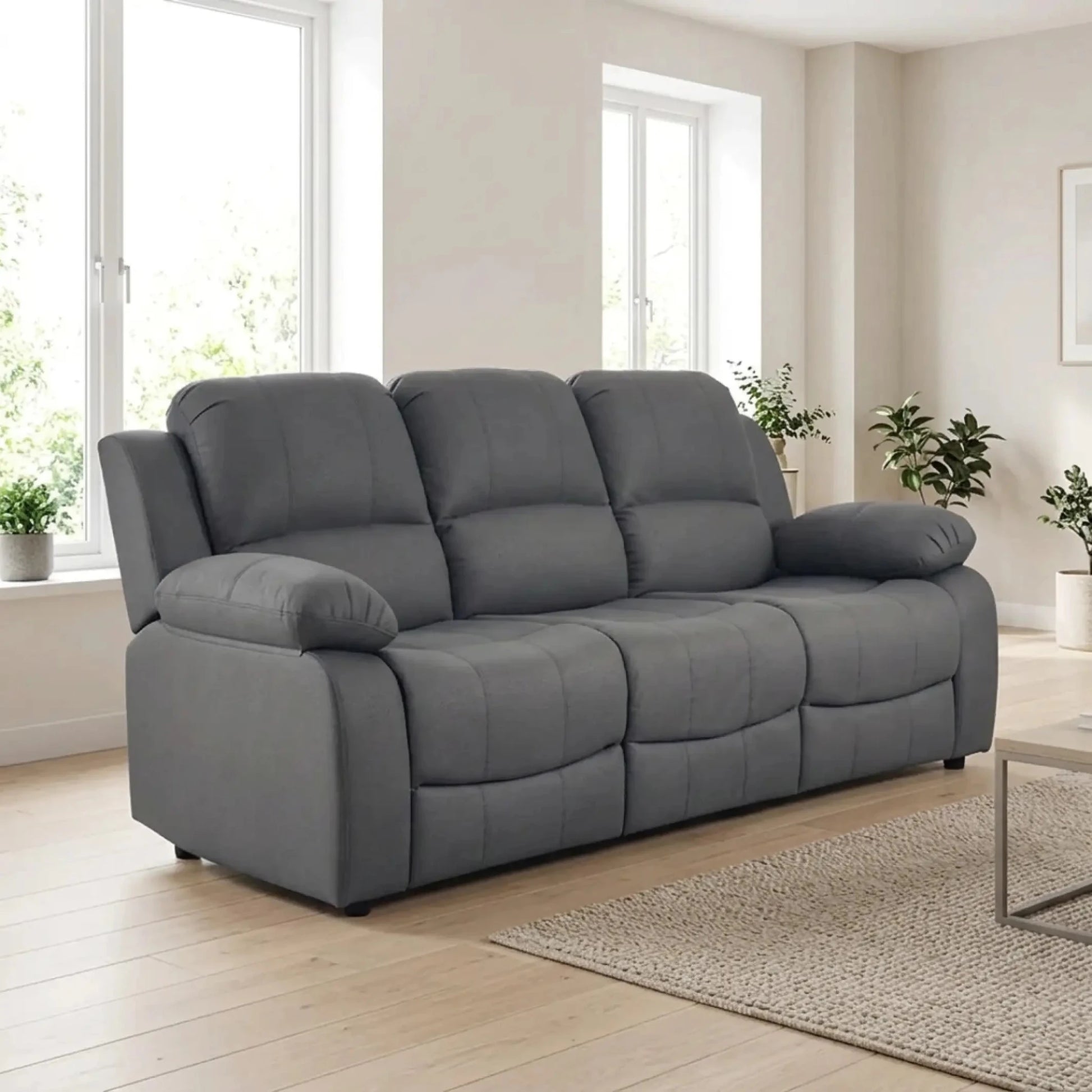 Valerie Grey Fabric 3 Seater Sofa - Furniture Instore