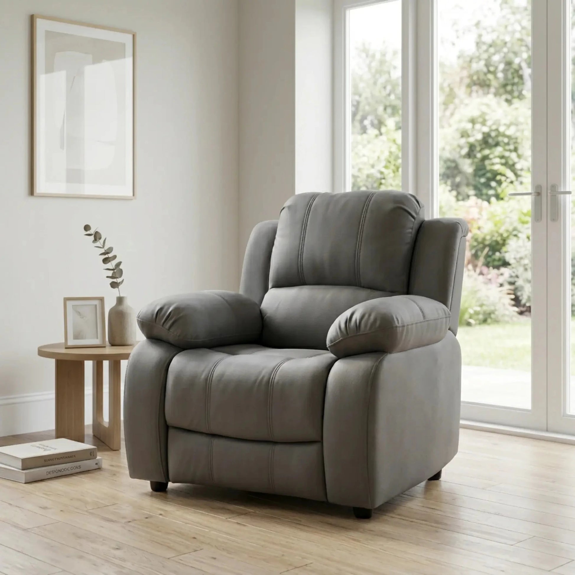Valerie Grey Fabric Armchair - Furniture Instore