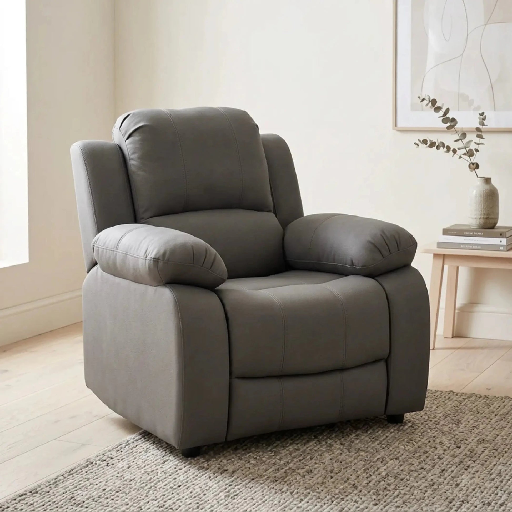 Valerie Grey Fabric Armchair - Furniture Instore