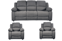 Valerie Grey Fabric Sofa  3+1+1 Seater Sofa Set