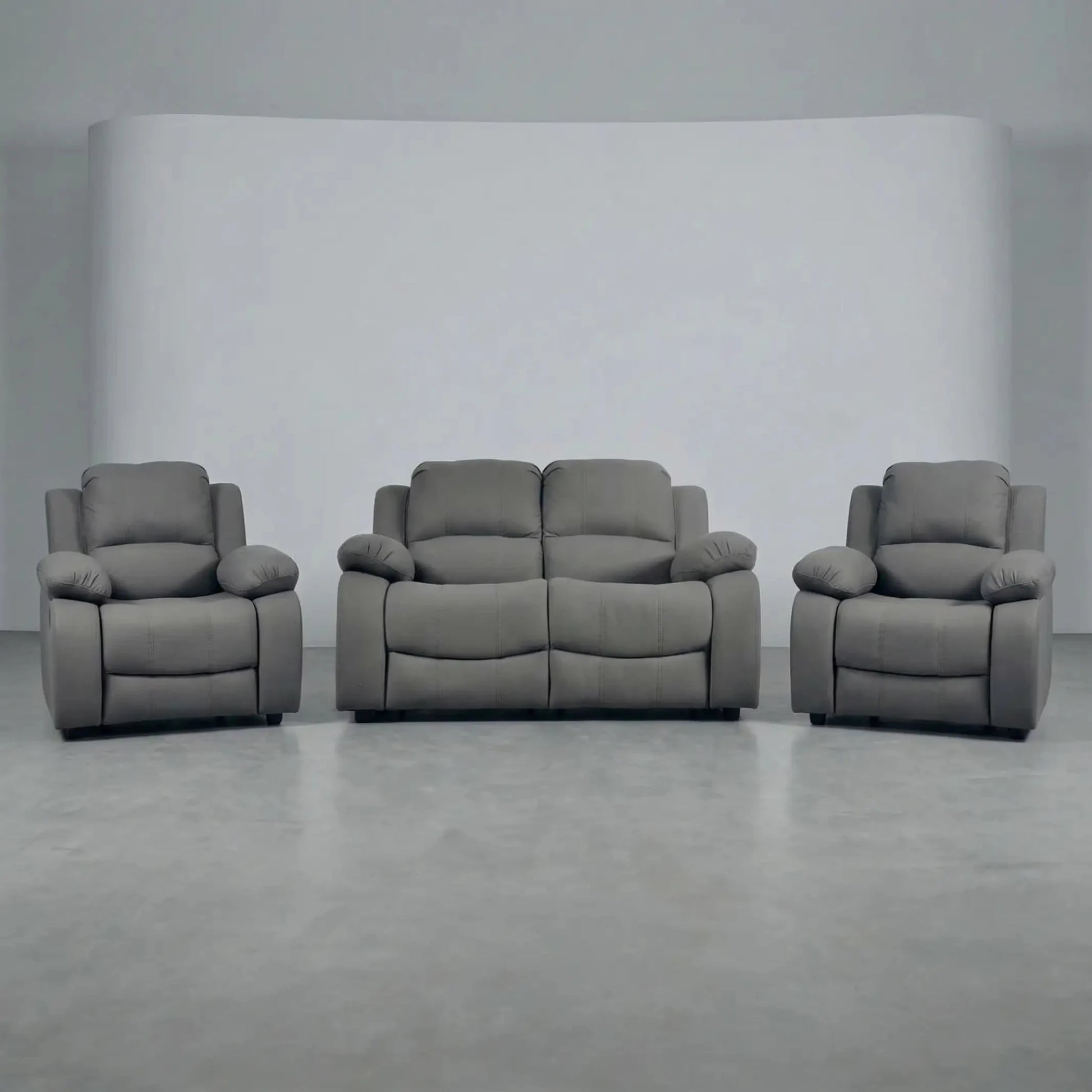 Valerie Grey Fabric Sofa Modern 2+1+1 Seater Sofa Set - Furniture Instore