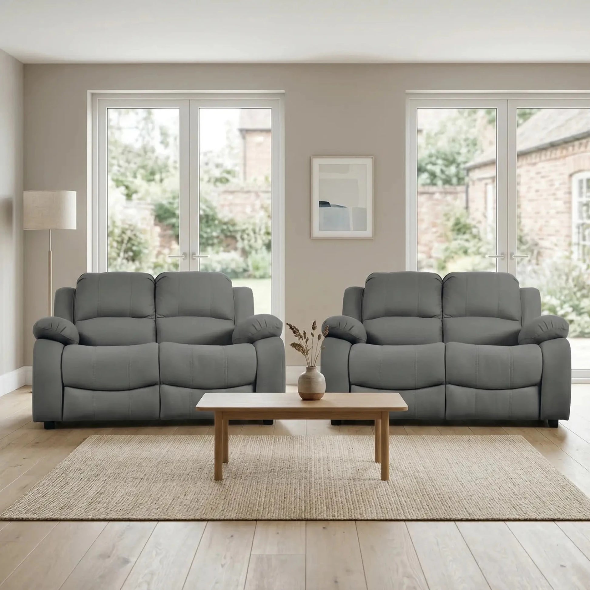 Valerie Grey Fabric Sofa Modern 2+2 Seater Sofa Set - Furniture Instore