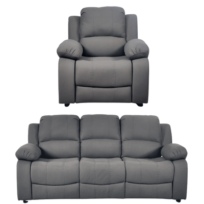 Valerie Grey Fabric Sofa Modern 3+1 Seater Sofa Set