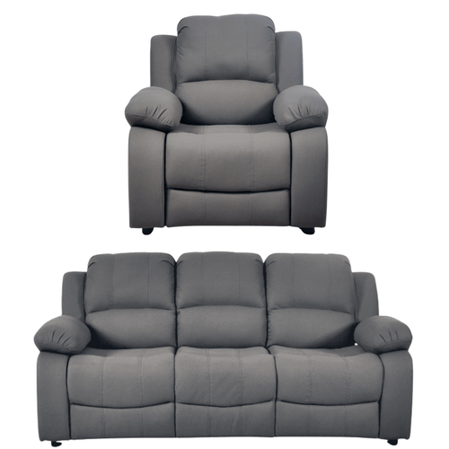 Valerie Grey Fabric Sofa Modern 3+1 Seater Sofa Set