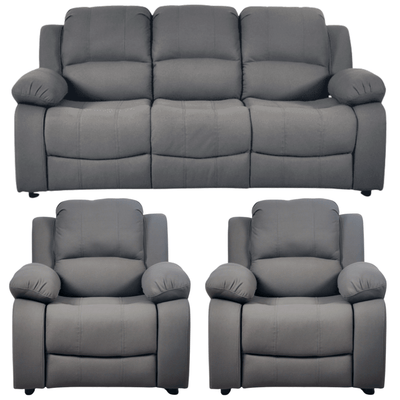 Valerie Grey Fabric Sofa Modern 3+1+1 Seater Sofa Set