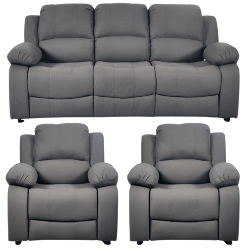 Valerie Grey Fabric Sofa Modern 3+1+1 Seater Sofa Set