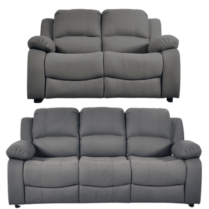 Two gray sofas on a white background
