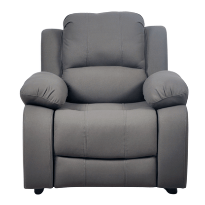 Gray recliner chair on a white background