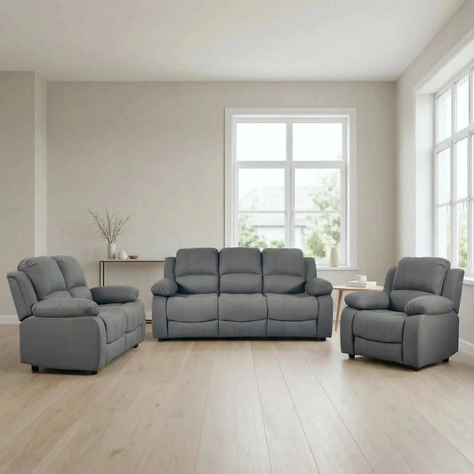Valerie Grey Fabric Sofa Modern 3+2+1 Seater Sofa Set - Furniture Instore