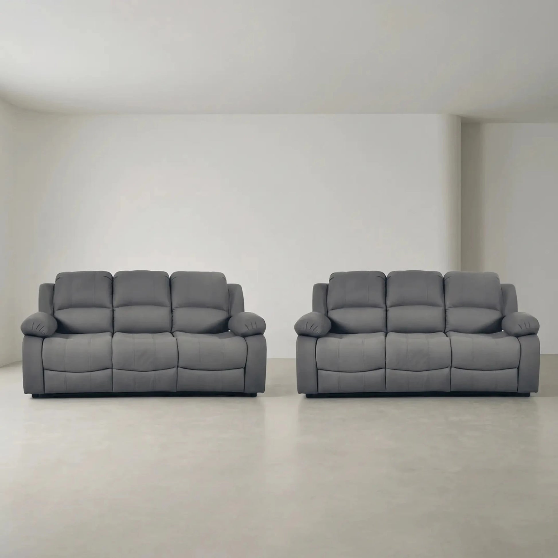 Valerie Grey Fabric Sofa Modern 3+3 Seater Sofa Set - Furniture Instore