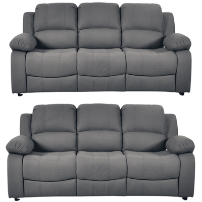Valerie Grey Fabric Sofa Modern 3+3 Seater Sofa Set