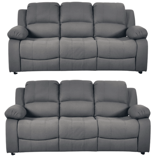 Valerie Grey Fabric Sofa Modern 3+3 Seater Sofa Set