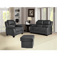 Valerie Grey Leather 2+1 Seater Sofa Set - Furniture Instore
