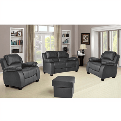 Valerie Grey Leather 2+1+1 Seater Sofa Set - Furniture Instore