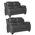 Valerie Grey Leather 2+2 Seater Sofa Set