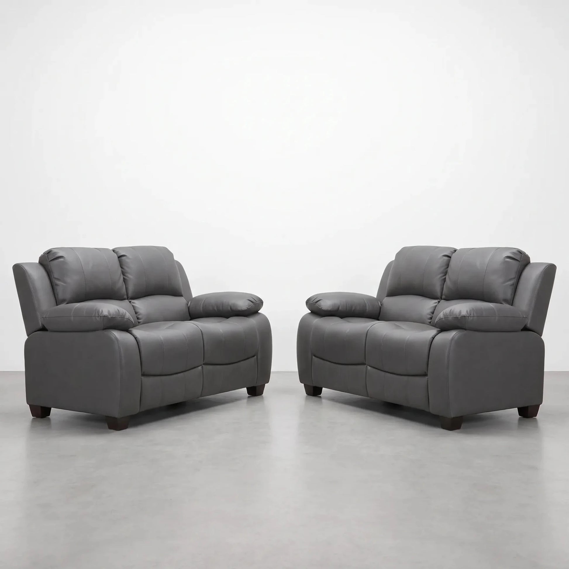 Valerie Grey Leather 2+2 Seater Sofa Set - Furniture Instore