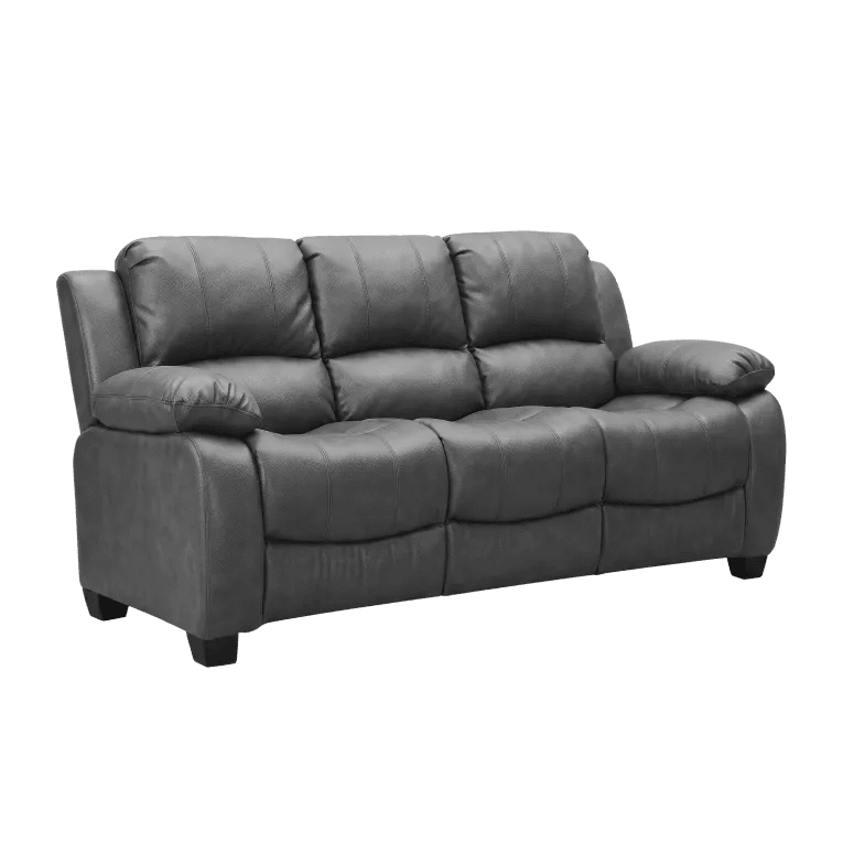 Valerie Grey Leather 3 Seater Sofa - Furniture Instore