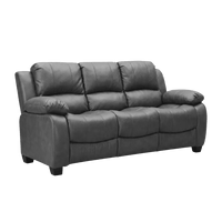 Valerie Grey Leather 3 Seater Sofa
