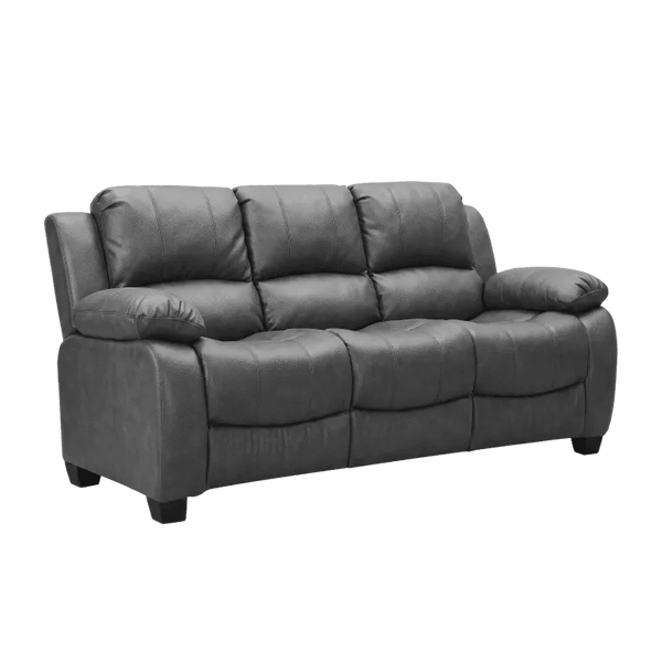 Valerie Grey Leather 3 Seater Sofa