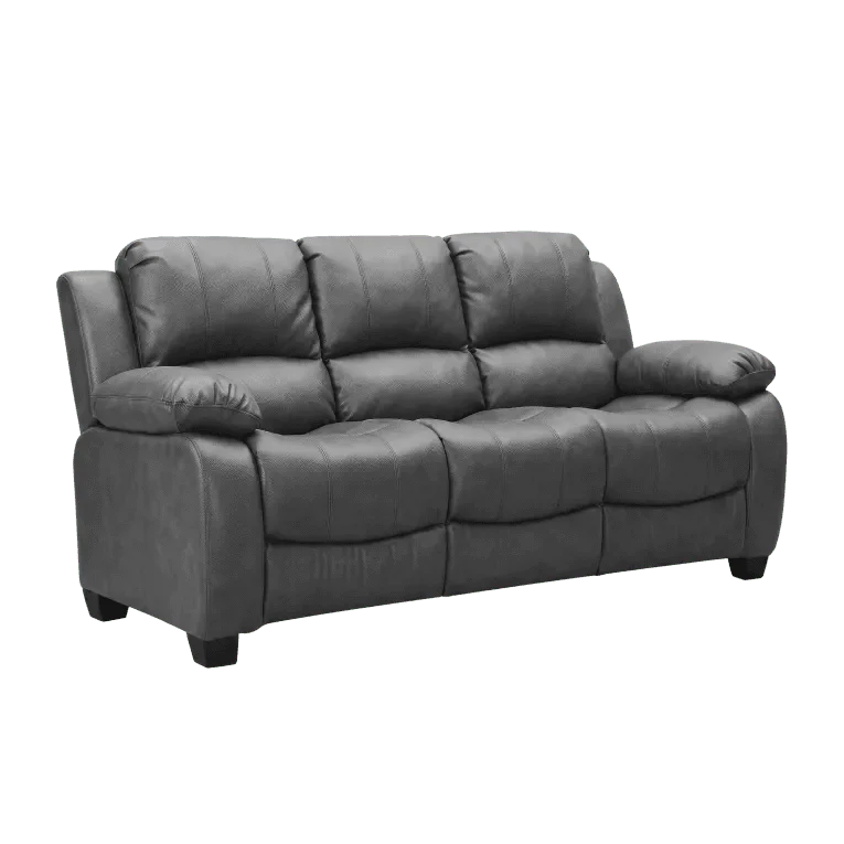 grey leather 3 seater sofa