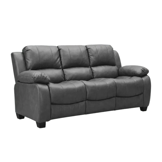 grey leather 3 seater sofa