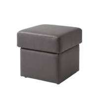Valerie Grey Leather Footstool