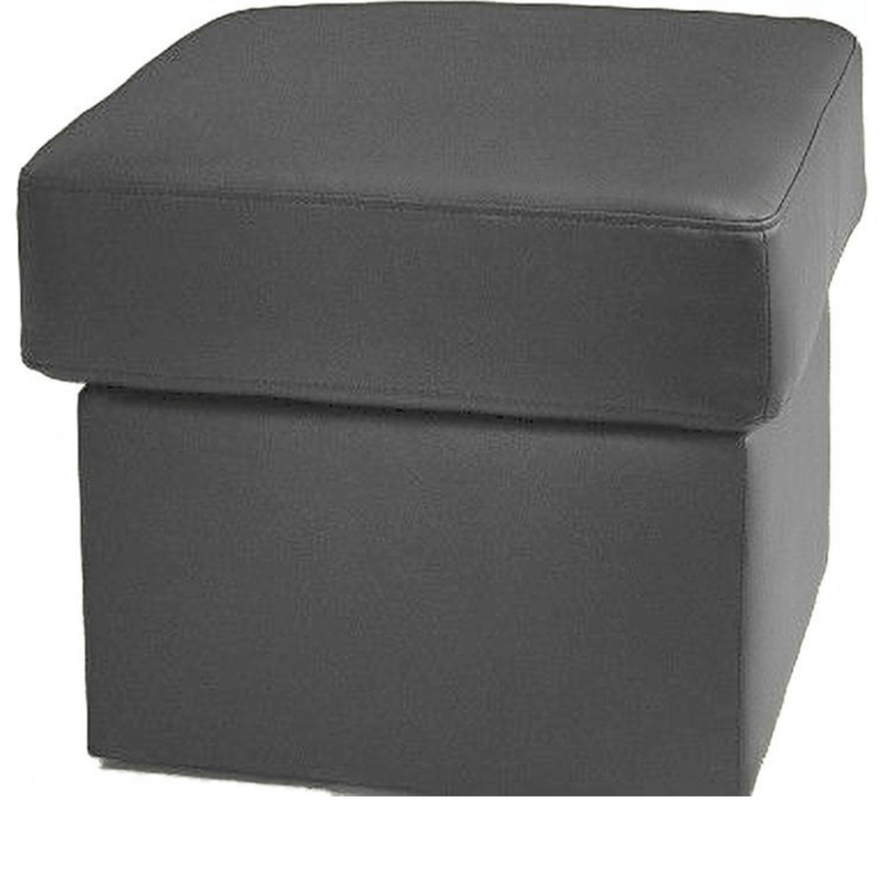 Valerie Grey Leather Footstool - Furniture Instore