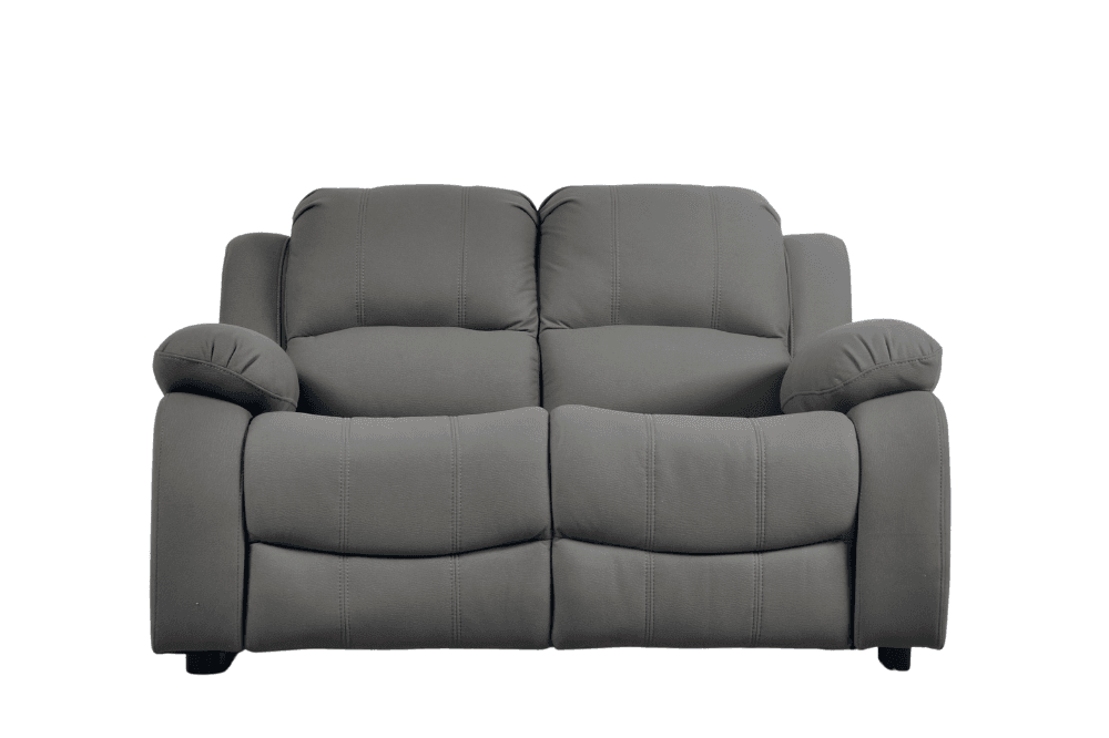 Modern light grey fabric 2 seater sofa on white background – contemporary upholstered couch for stylish living room decor