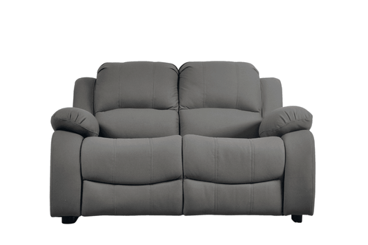 Modern light grey fabric 2 seater sofa on white background – contemporary upholstered couch for stylish living room decor