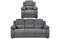 Valerie Grey Fabric Sofa Modern 3+1 Seater Sofa Set