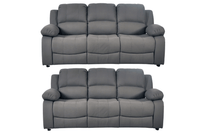 Valerie Grey Fabric Sofa Modern 3+3 Seater Sofa Set