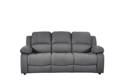 Modern light grey fabric 3 seater sofa on white background – contemporary upholstered couch for stylish living room decor