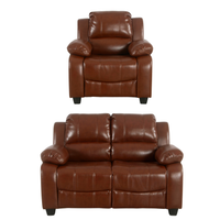 Valerie Tan Leather Modern 2+1 Seater Sofa Set