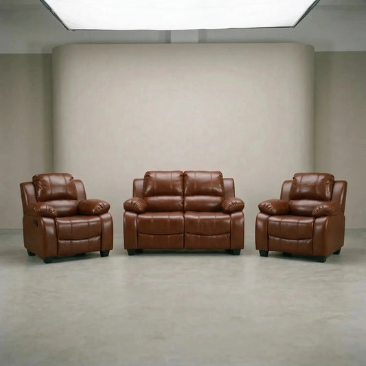 Valerie Tan Leather Modern 2+1+1 Seater Sofa Set - Furniture Instore
