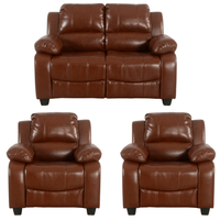 Valerie Tan Leather Modern 2+1+1 Seater Sofa Set