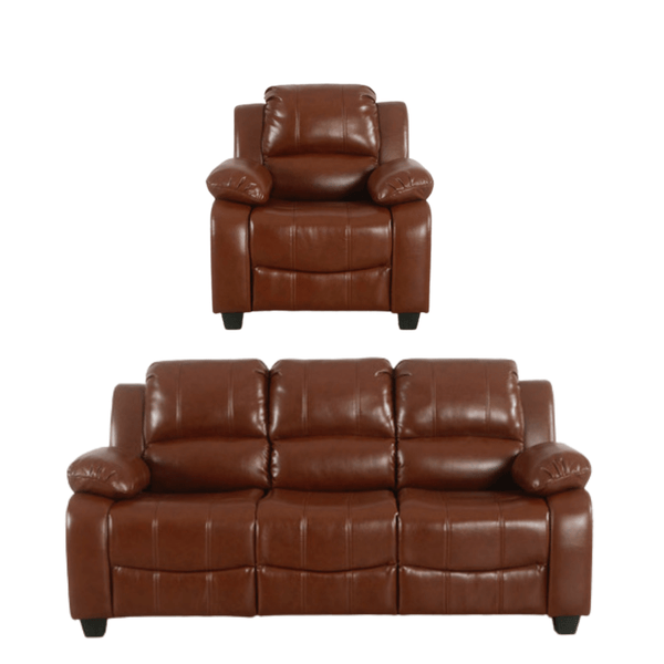 Valerie Tan Leather Modern 3+1 Seater Sofa Set