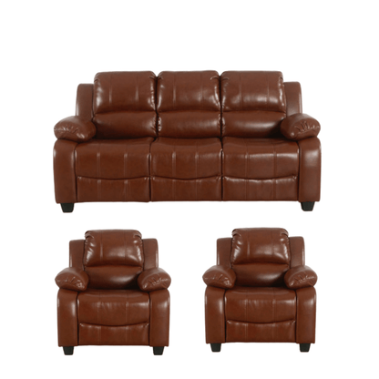Valerie Tan Leather Modern 3+1+1 Seater Sofa Set - Furniture Instore