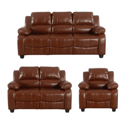 Valerie Tan Leather Modern 3+2+1 Seater Sofa Set