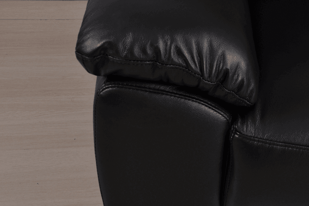 Vantage Genuine Leather Black 2+1+1 Seater Sofa Set