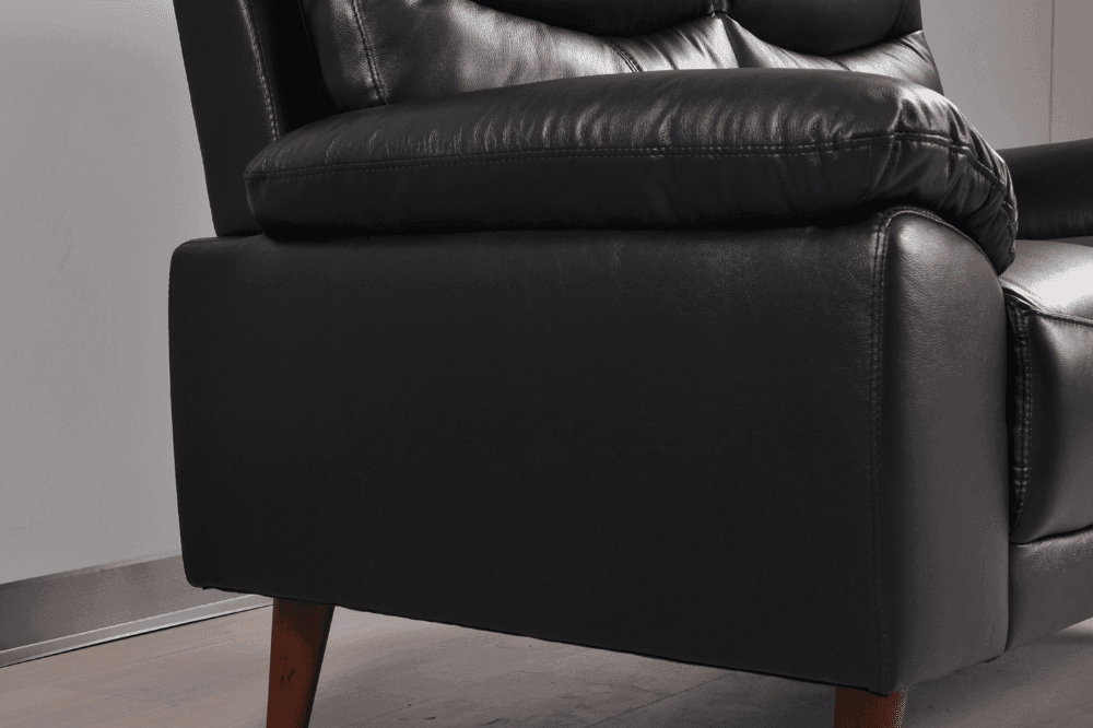Vantage Genuine Leather Black 2+1+1 Seater Sofa Set